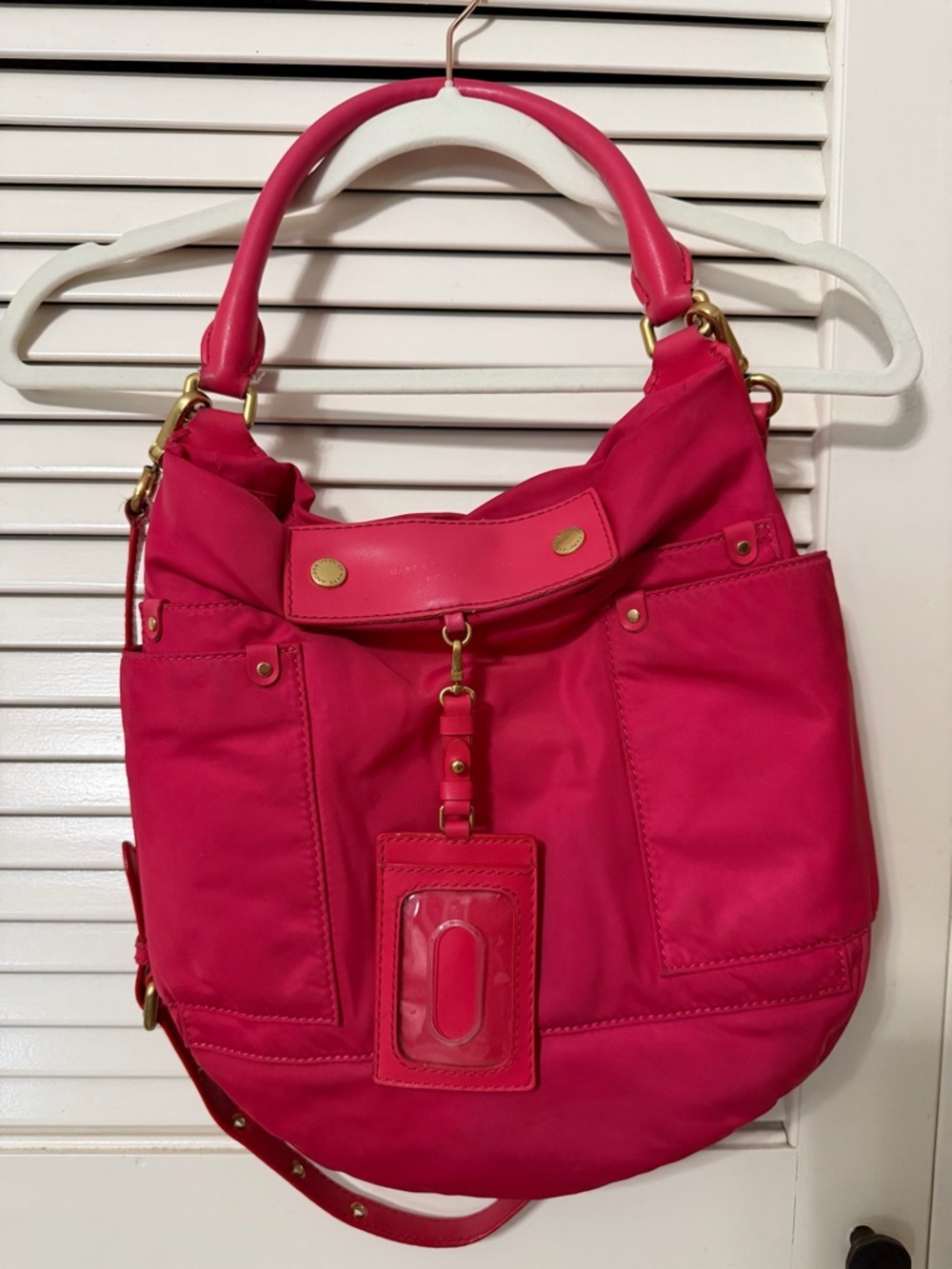 Marc by Marc Jacobs Hot Pink Hobo Bag with Gold Hardware